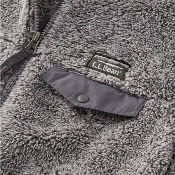 L.L.Bean Hi-Pile Fleece Jacket Gray Grey Large - Picture 4 of 14